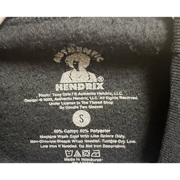 Hendrix World Tour 67 Lightweight Black Pullover Sweatshirt Unisex Size Small - Picture 7 of 7